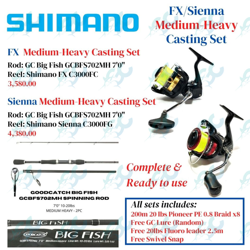 Shimano Medium Heavy Casting Combo Set GoodCatch Fishing Buddy