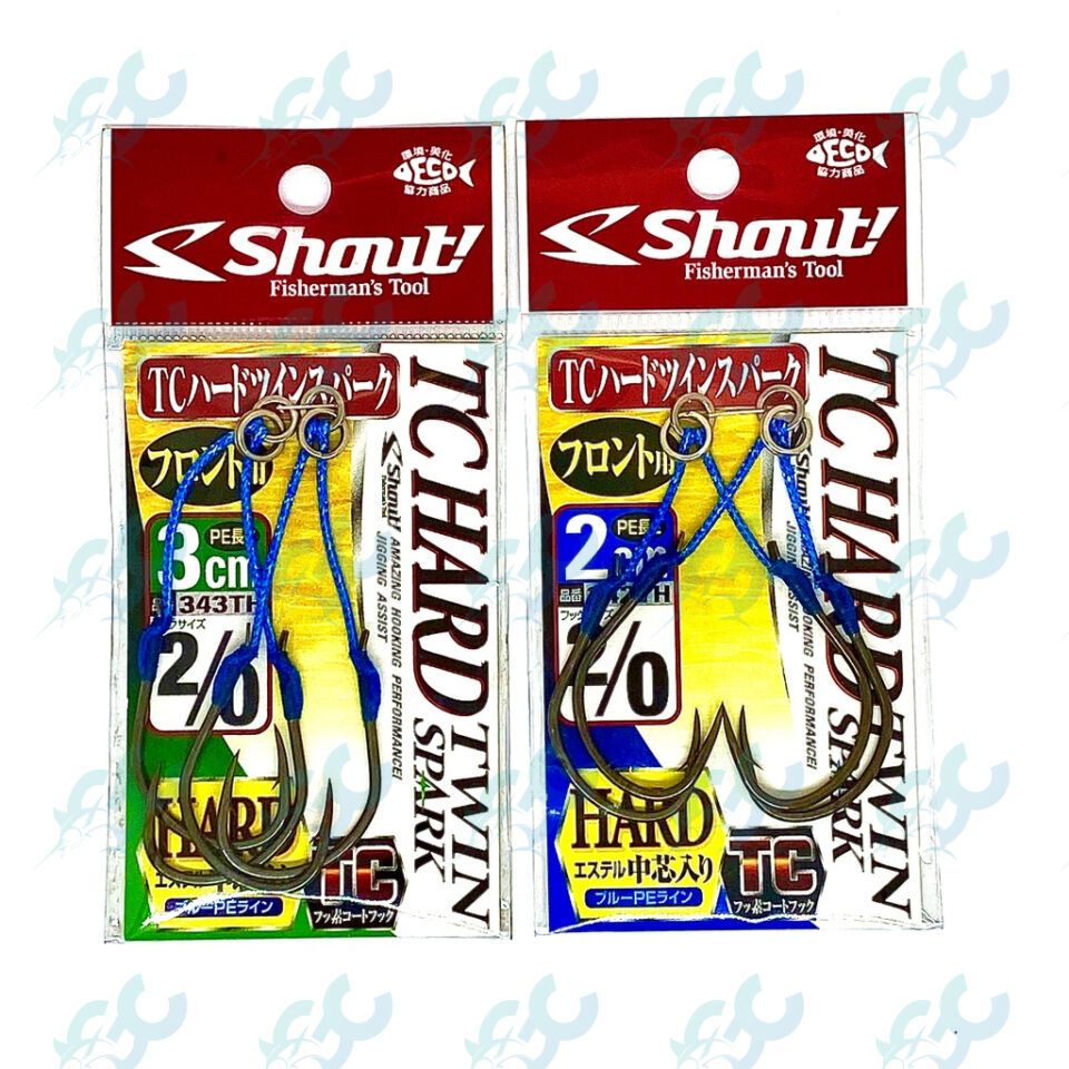 SHOUT! TC HARD TWIN SPARK JIGGING ASSIST HOOK 342TH/2cm 343TH/3cm Fishing Hooks